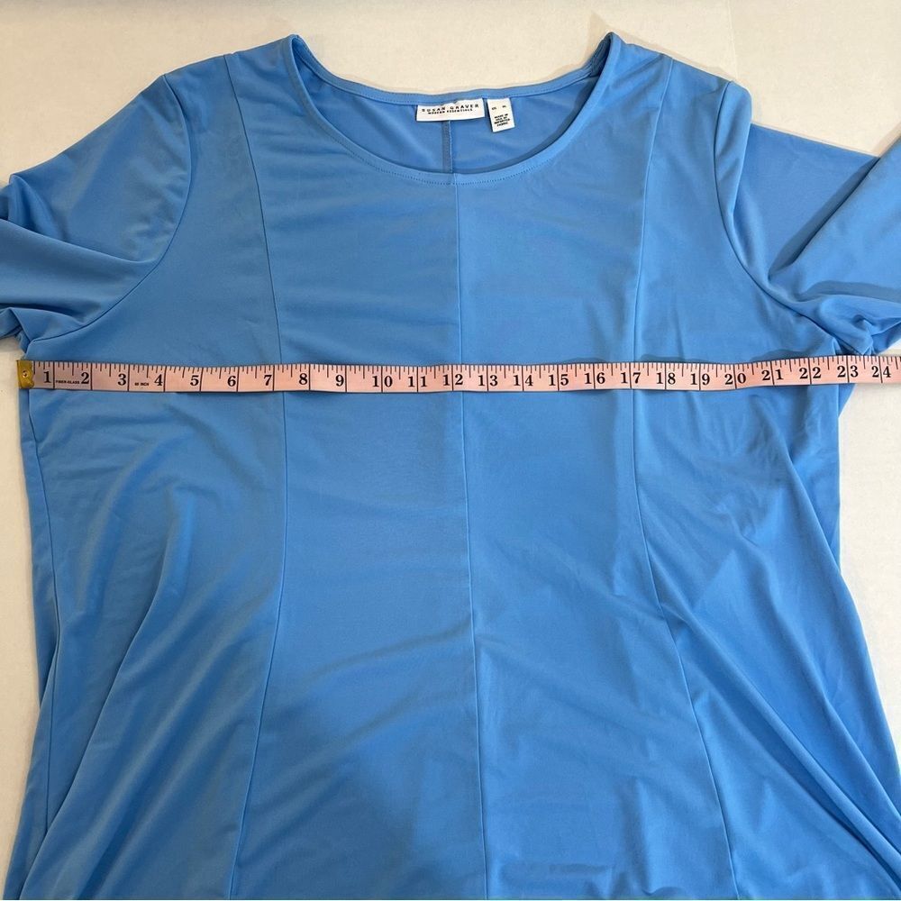 NWOT Susan Graver Liquid Knit Fit and Flare Top in Coast Azure | Size XL - Picture 7 of 8